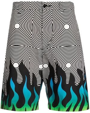 Neighborhood Abstract-Pattern Cotton Chino Shorts - Blue