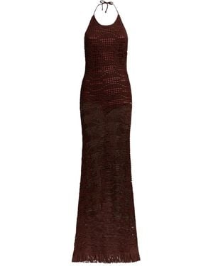 Etro Vestido Largo Con Efecto De Ganchillo - Morado