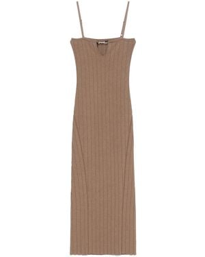 Jacquemus La Robe Sierra À Bretelles Midi Dress - Brown