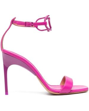 Off-White c/o Virgil Abloh Pop Paperclip 100Mm Leather Sandals - Pink