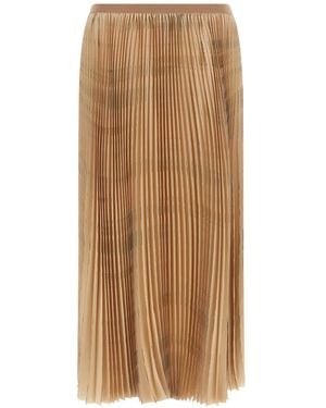 Fabiana Filippi Pleated Print Skirt - Natural