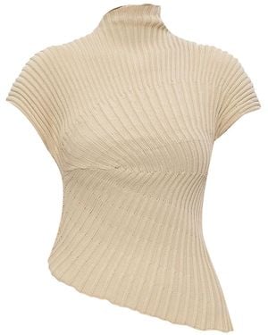 Cult Gaia Ribbed-Knit T-Shirt - White