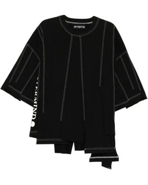 MASTERMIND WORLD Asymmetric Exposed-Seam T-Shirt - Black