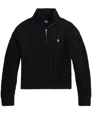Polo Ralph Lauren Pull À Col Zippé - Noir