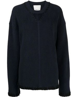 3.1 Phillip Lim Ribbed V-Neck Jumper - Blue