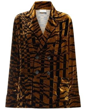Pierre Louis Mascia Animal-Print Blazer - Brown