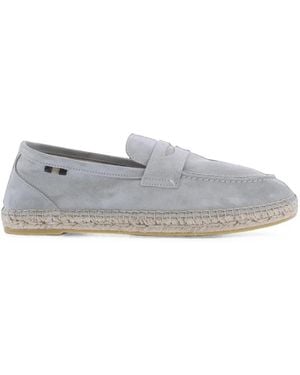 Paris Punk Suede Espadrille Loafers - Grey