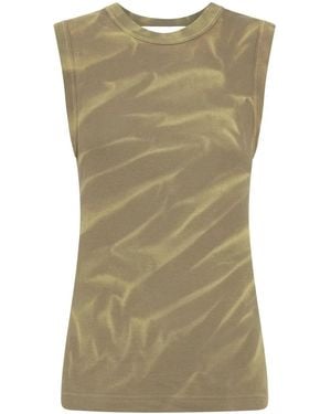 Dion Lee Sunfade Crinkle-Print Tank Top - Green