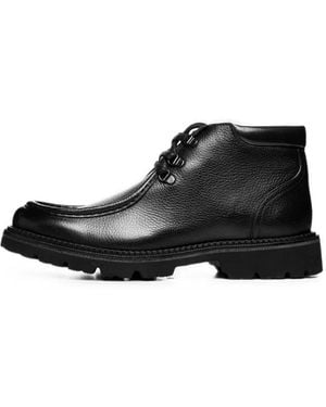 Poche Paris Grainy-Leather Lace-Up Ankle Boots - Black