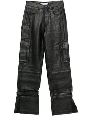 Won Hundred Marie Leather Cargo Trousers - Grey