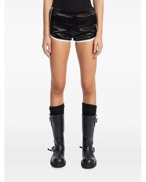 Ann Demeulemeester Irm Satin-Finish Piped Shorts - Black