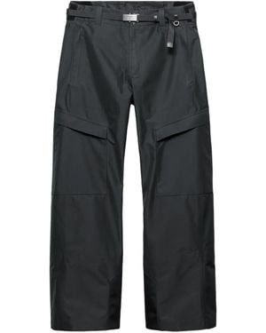 Prada Belted Straight-Leg Pants - Gray