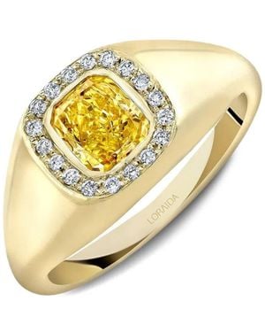 Loraida Vortex Diamond Signet Ring - Metallic