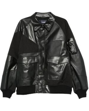 Comme des Garçons レザー ボンバージャケット - ブラック