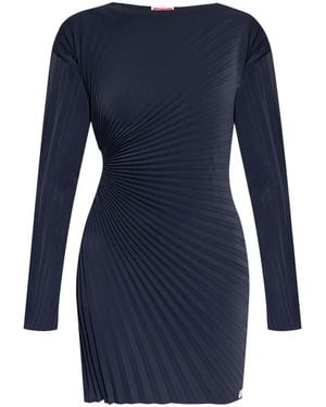 KENZO Pleated Long-Sleeve Dress - Blue