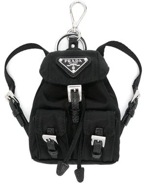 Prada Mini Icon Keyring - Black