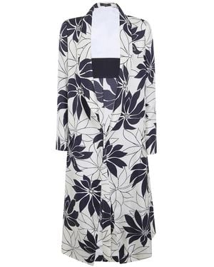 Ibrigu Single-breasted floral-print coat - Blanco