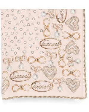 Twinset Jewellery-Print Scarf - Natural