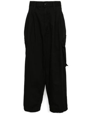 Yohji Yamamoto タックパンツ - ブラック