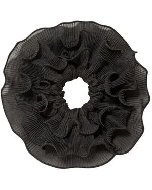 Jennifer Behr Jacinda Pleated Ruffled Hair Accessory - Black