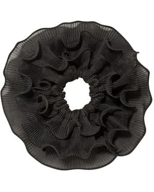 Jennifer Behr Jacinda Pleated Ruffled Hair Accessory - Black