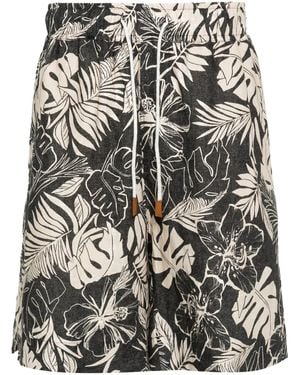 Eleventy Bermudas de lino - Negro