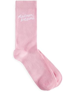 Maison Kitsuné Socken Mit Logo - Pink