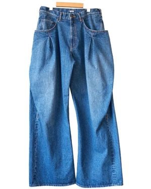 KHOKI Pleated 3D-Cut Jeans - Blue