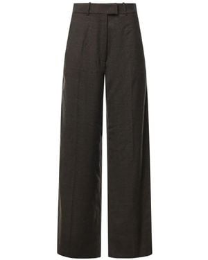 Frankie Shop Glen-Plaid Wide-Leg Trousers - Black