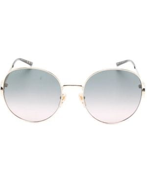 Gucci Gg Logo Round Sunglasses - Metallic