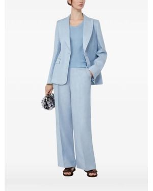 Weekend by Maxmara Blazer En Lin À Simple Boutonnage - Blue