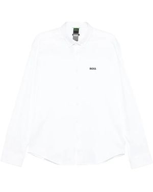 BOSS Logo-Embroidered Shirt - White
