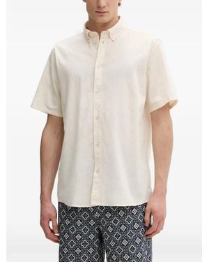 Les Deux Camisa Konrad Con Botones De Manga Corta - Blanco