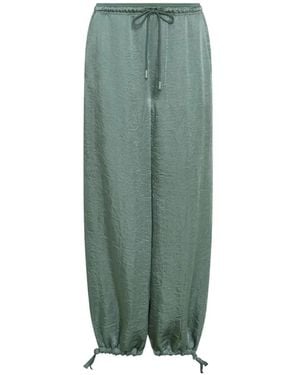 Marella Crinkle Twill Drawstring Pants - Green