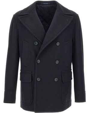 Tagliatore Doppelreihiger Mantel Mit Taschen - Blau