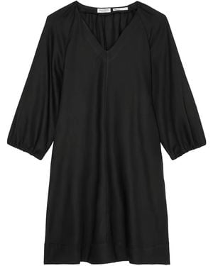 Marc O' Polo Puff-Sleeve V-Neck Dress - Black