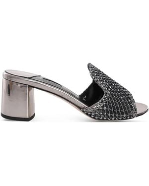 Le Silla Gilda Crystal-Embellished Sandals - Black