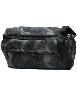 Prada Camouflage-Print Shoulder Bag - Black