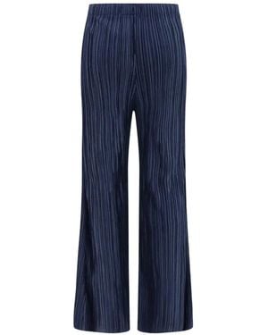 GONGDID DESIGN Plissé-Effect Palazzo Trousers - Blue