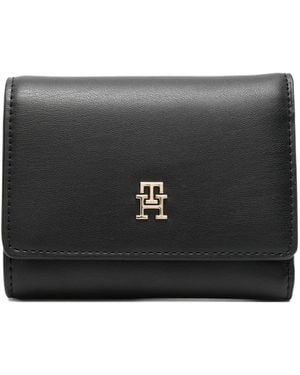 Tommy Hilfiger Portefeuille À Rabat À Bouton Pression - Black