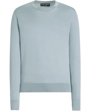 Dolce & Gabbana Crew-Neck Long-Sleeve Top - Blue