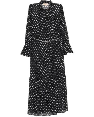 Michael Kors And Polka Dot Long Dress - Black