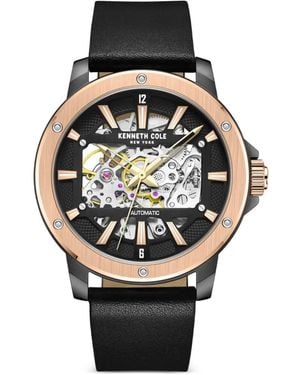 Kenneth Cole Mm Horloge Met Skelet-Print - Zwart