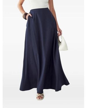 Willa Isla High-Waisted Flared Maxi Skirt - Blue