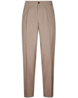 Cellar Door Leo Pleated Trousers - Natural