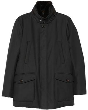 Moorer Fur Collar Pocket Jacket - Black