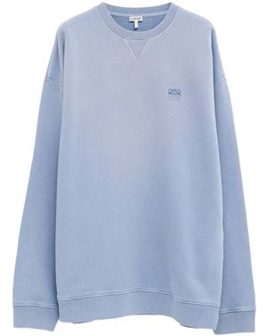 Loewe Anagram-Embroidered Sweatshirt - Blue