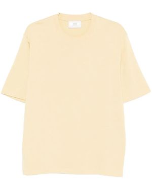 Ami Paris Crew-Neck Short-Sleeve T-Shirt - Natural