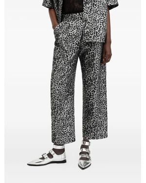 AllSaints Leopard-Print Pants - Gray