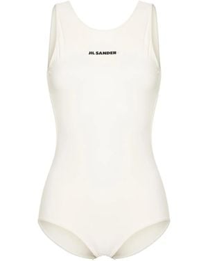 Jil Sander ロゴ ワンピース水着 - ホワイト